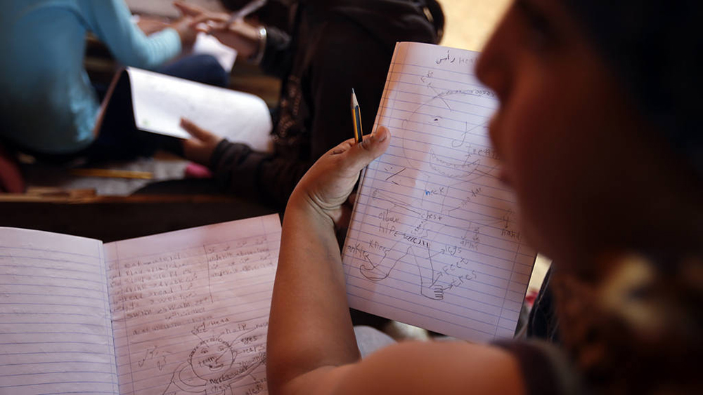 Children learn how to describe the part of the human body in English